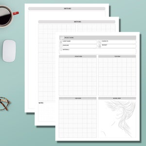 Earring Making Journal, Grey, Letter Sized, Digital Download, Print At Home