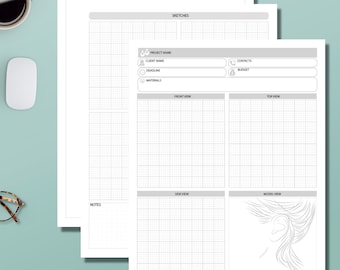 Earring Making Journal, Grey, Letter Sized, Digital Download, Print At Home