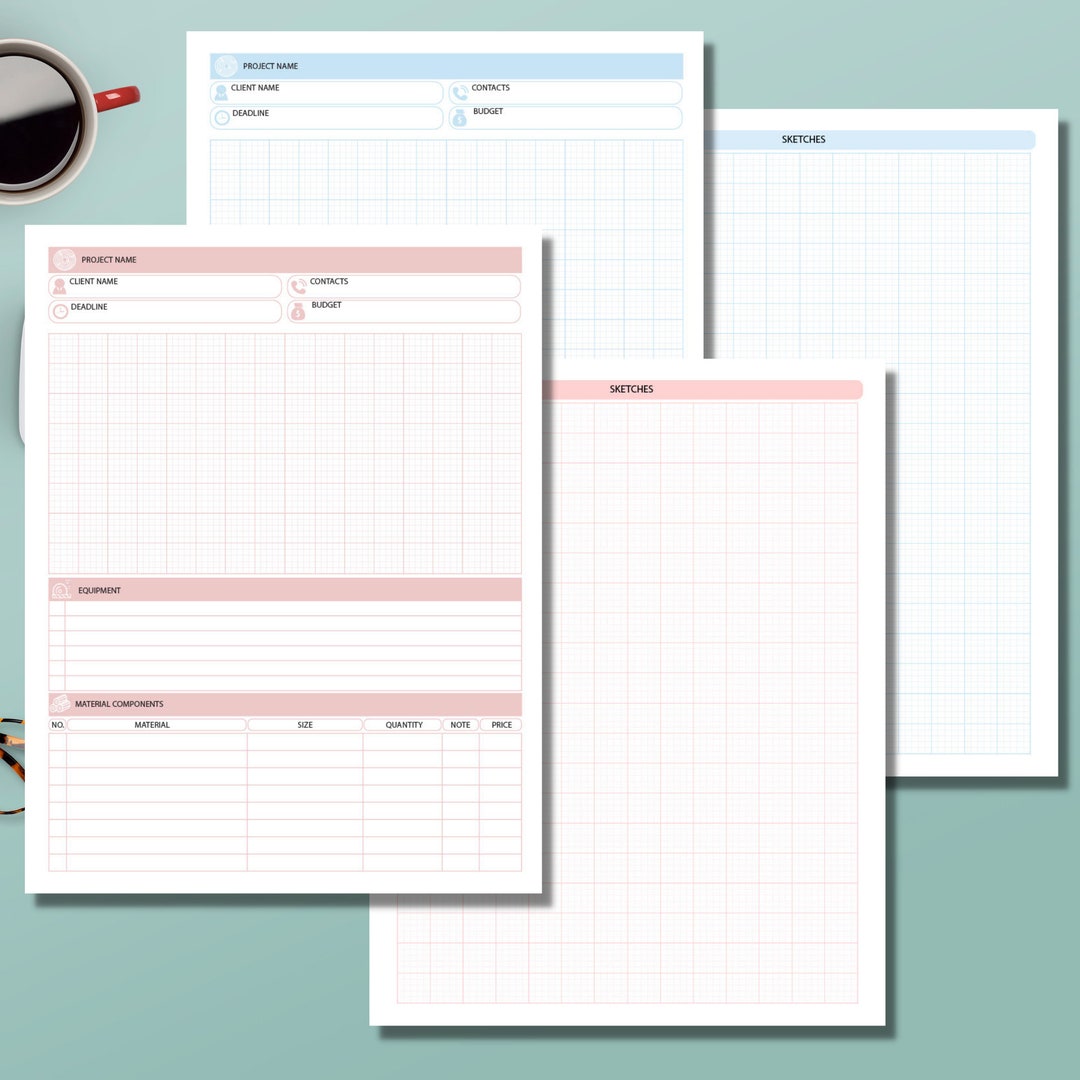 Woodworking Project Planner, Letter Sized, 2 Colors, 2 Pages, Carpenter