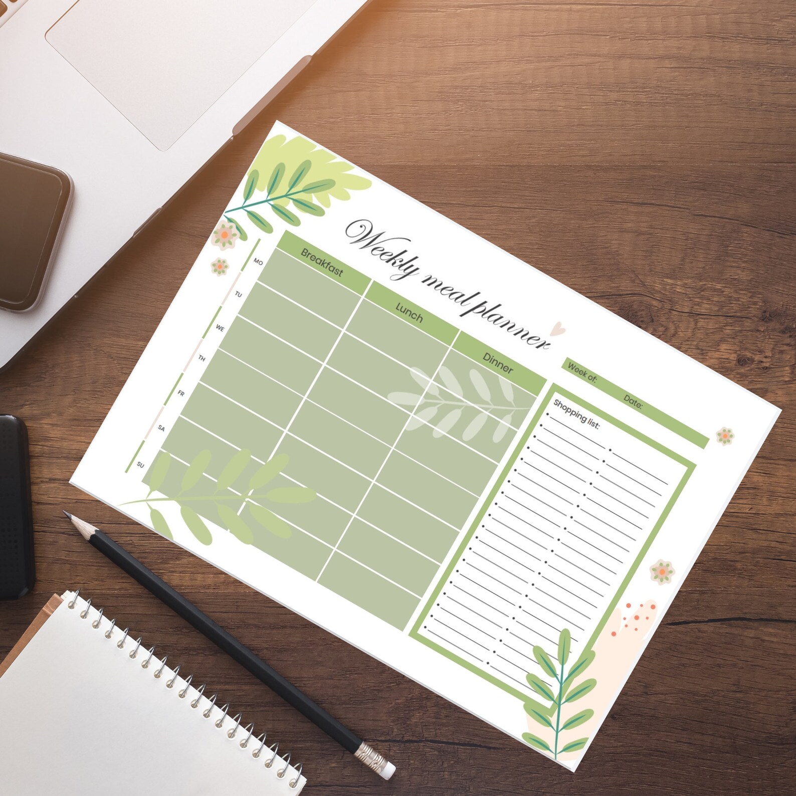 Weekly Meal Planner Keto Meal Tracker Shopping List Meal - Etsy