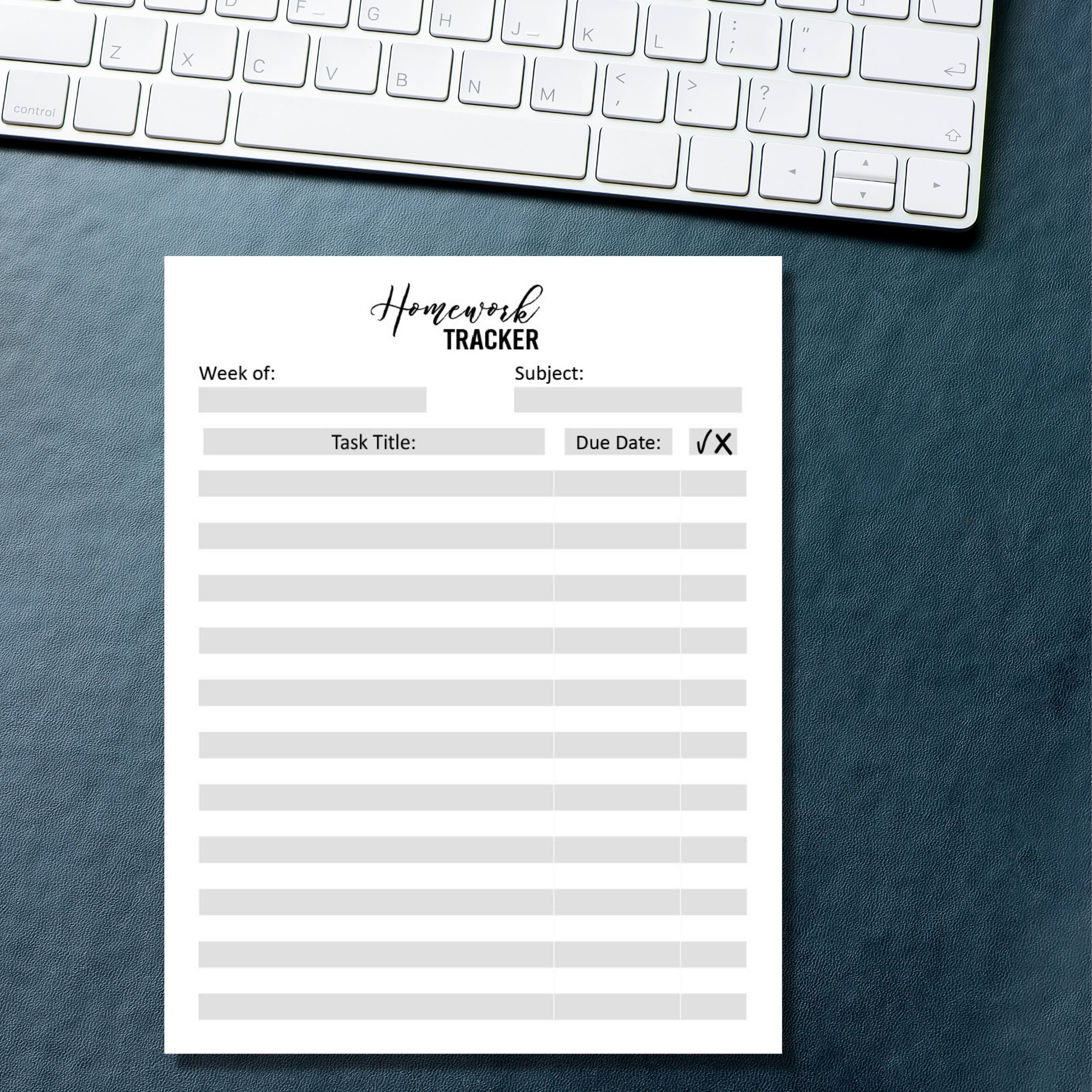 Homework Tracker, Assignment Tracker, Letter Sized, 6 Colors, Digital ...