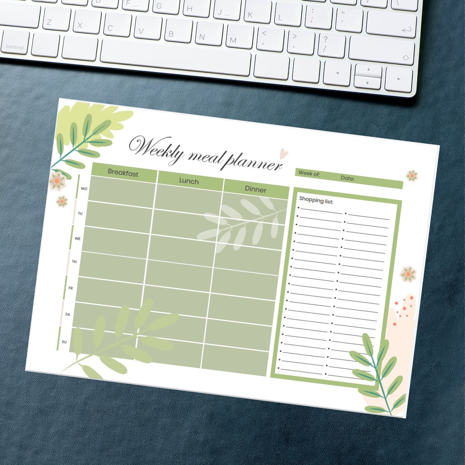 Weekly Meal Planner Keto Meal Tracker Shopping List Meal - Etsy