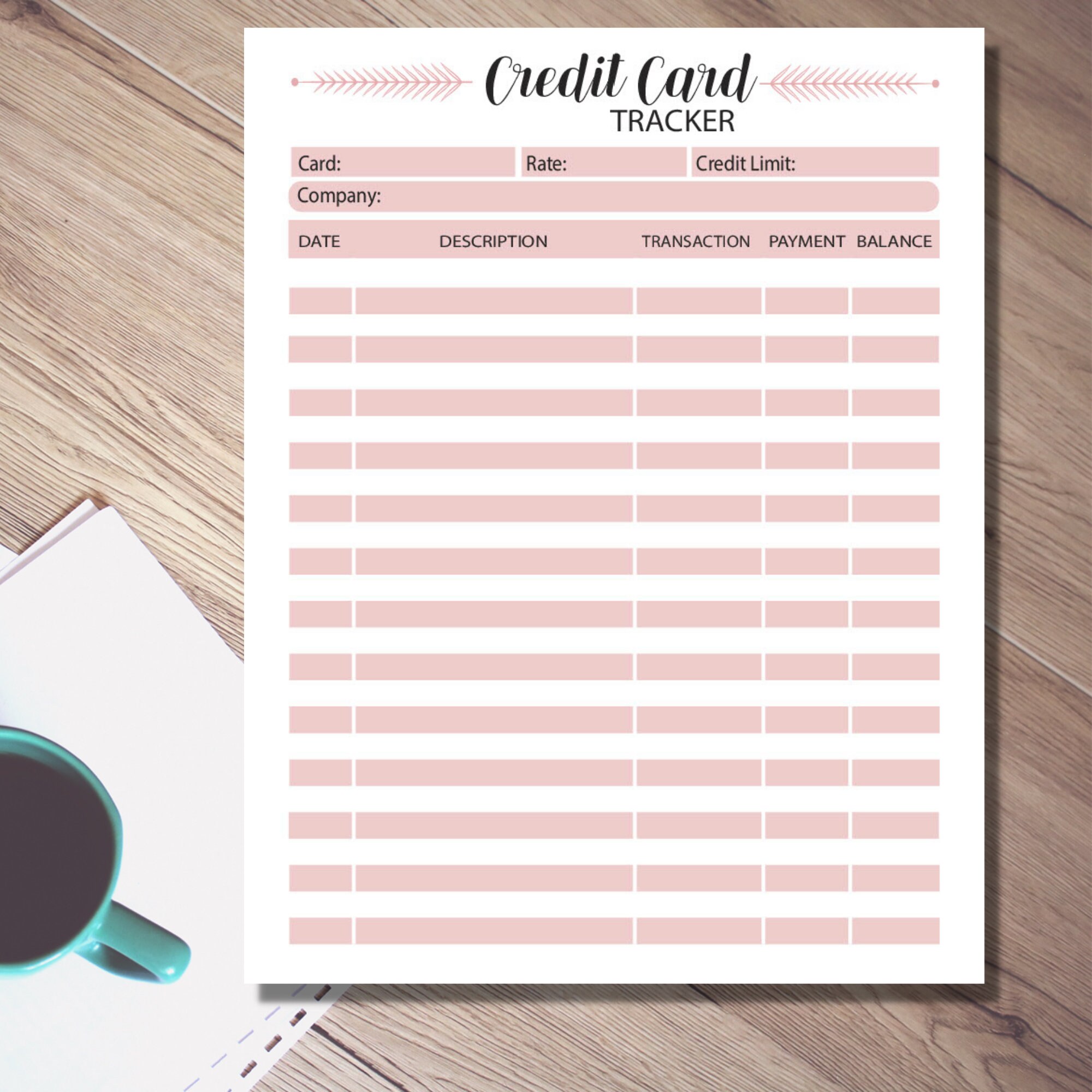 Credit Card Expense Tracker Finance Tools Small Business Etsy UK