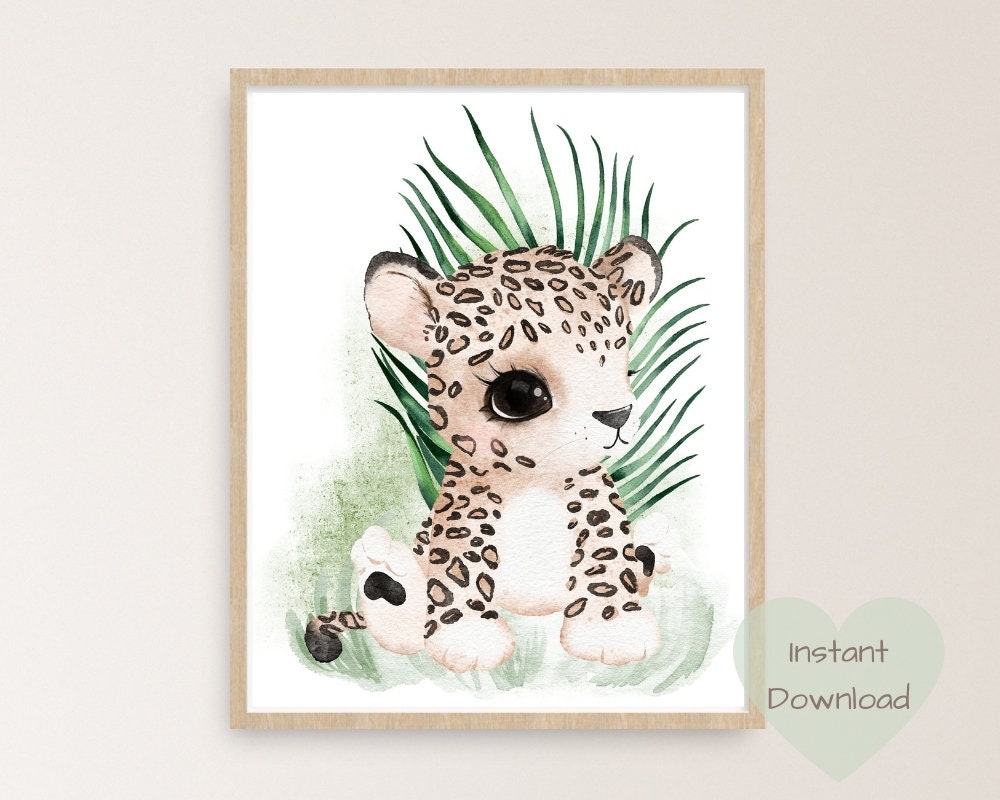 Animal Prints for Nursery, Set of 2, 3, 4, 6 Wall Art, Safari Animals, Kids  and Baby Wall Décor 