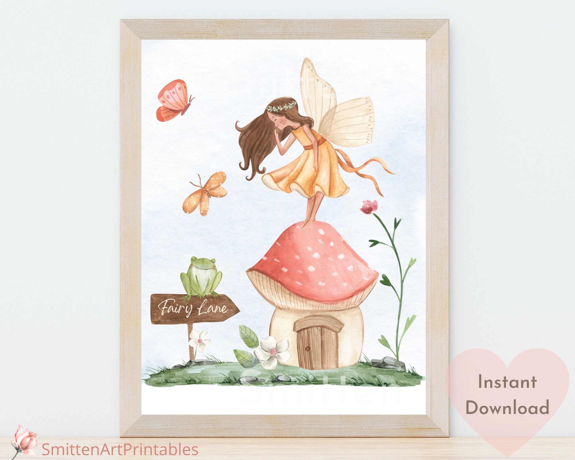 Fairy Garden Wall Art Set of 4 Watercolor Fairy Garden Etsy