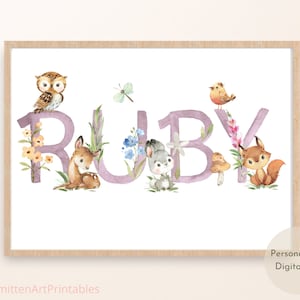 Gepersonaliseerde Baby Meisje Naam Teken, Meisje Baby Naam Teken, Gepersonaliseerde Baby Cadeau voor Kinderkamer, Meisje Kwekerij Decor, Afdrukbare Baby Naam Teken
