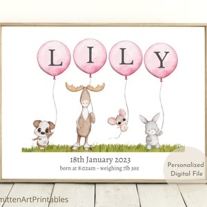 Gepersonaliseerde baby meisje naam teken, meisje baby naam teken, gepersonaliseerde baby cadeau voor kinderkamer, meisje kinderkamer decor, afdrukbare baby naam teken