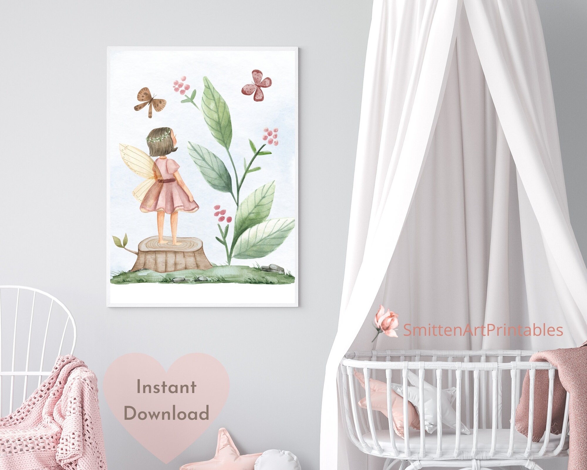 Fairy Garden Wall Art Fairy Nursery Print Baby Sower Gift Etsy