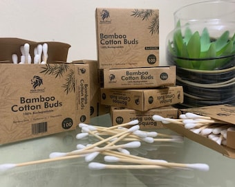 100-2000 x Bamboo Cotton Buds Natural Zero Waste Swabs Q tips Makeup ECO Biodegradable