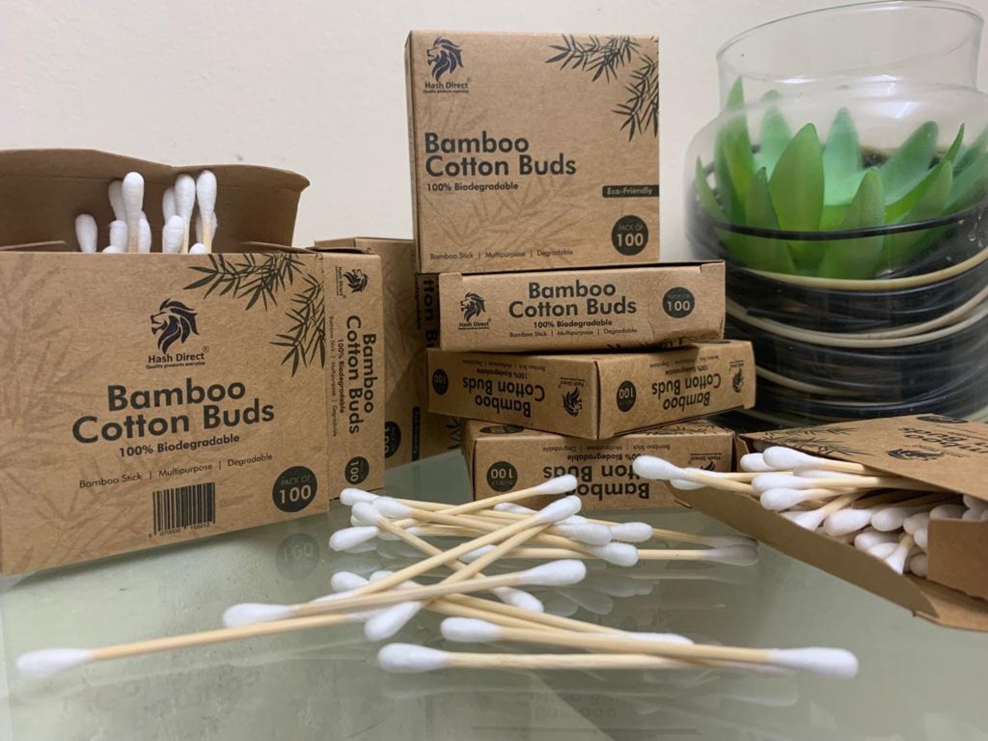 100-2000 x Bamboo Cotton Buds Natural Zero Waste Swabs Q tips Makeup ECO Biodegradable