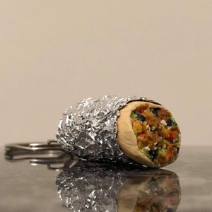 Polymer clay burrito keychain