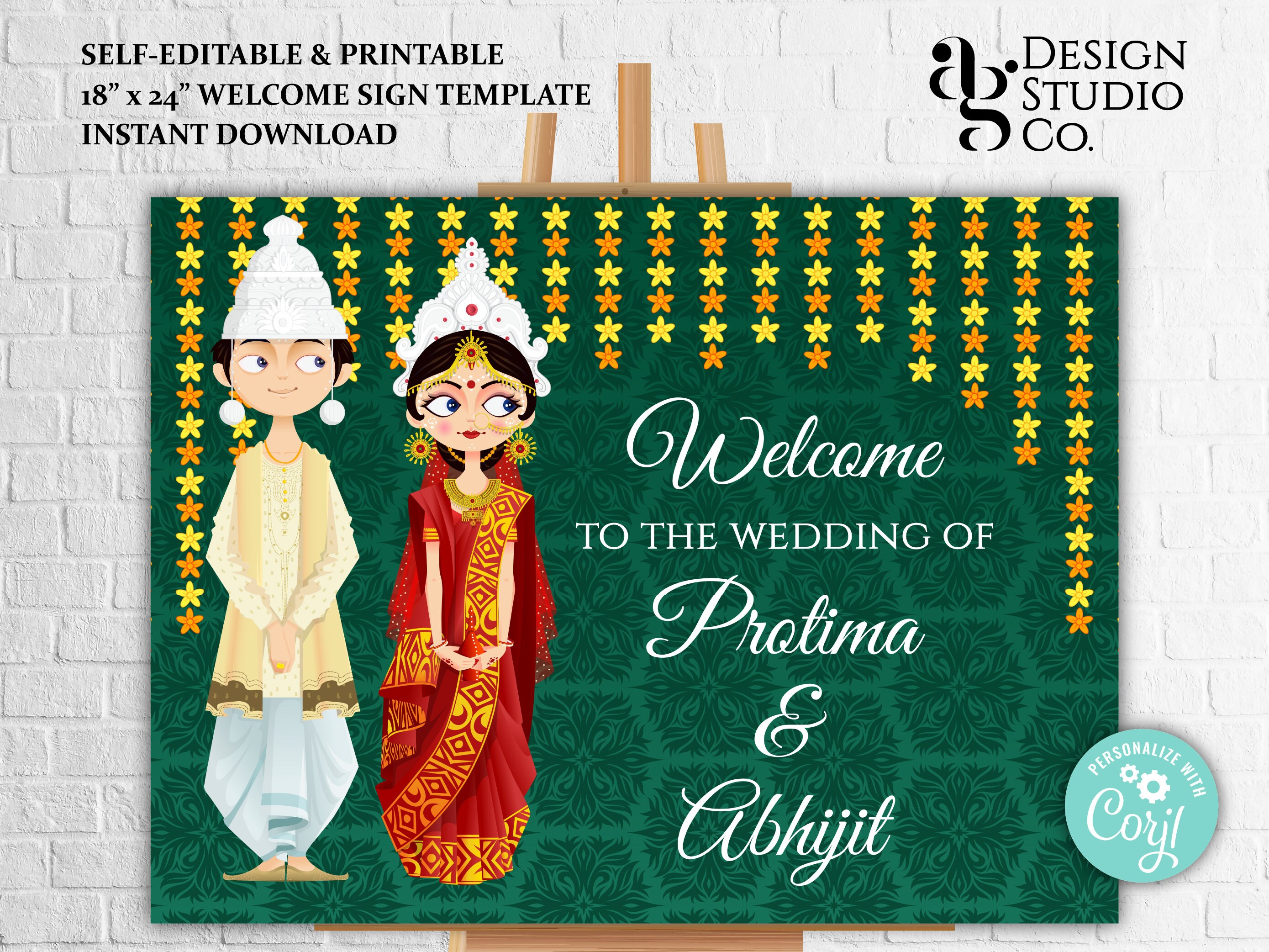 Bengali Wedding Signages for Indian Wedding easel sign Bengali Etsy