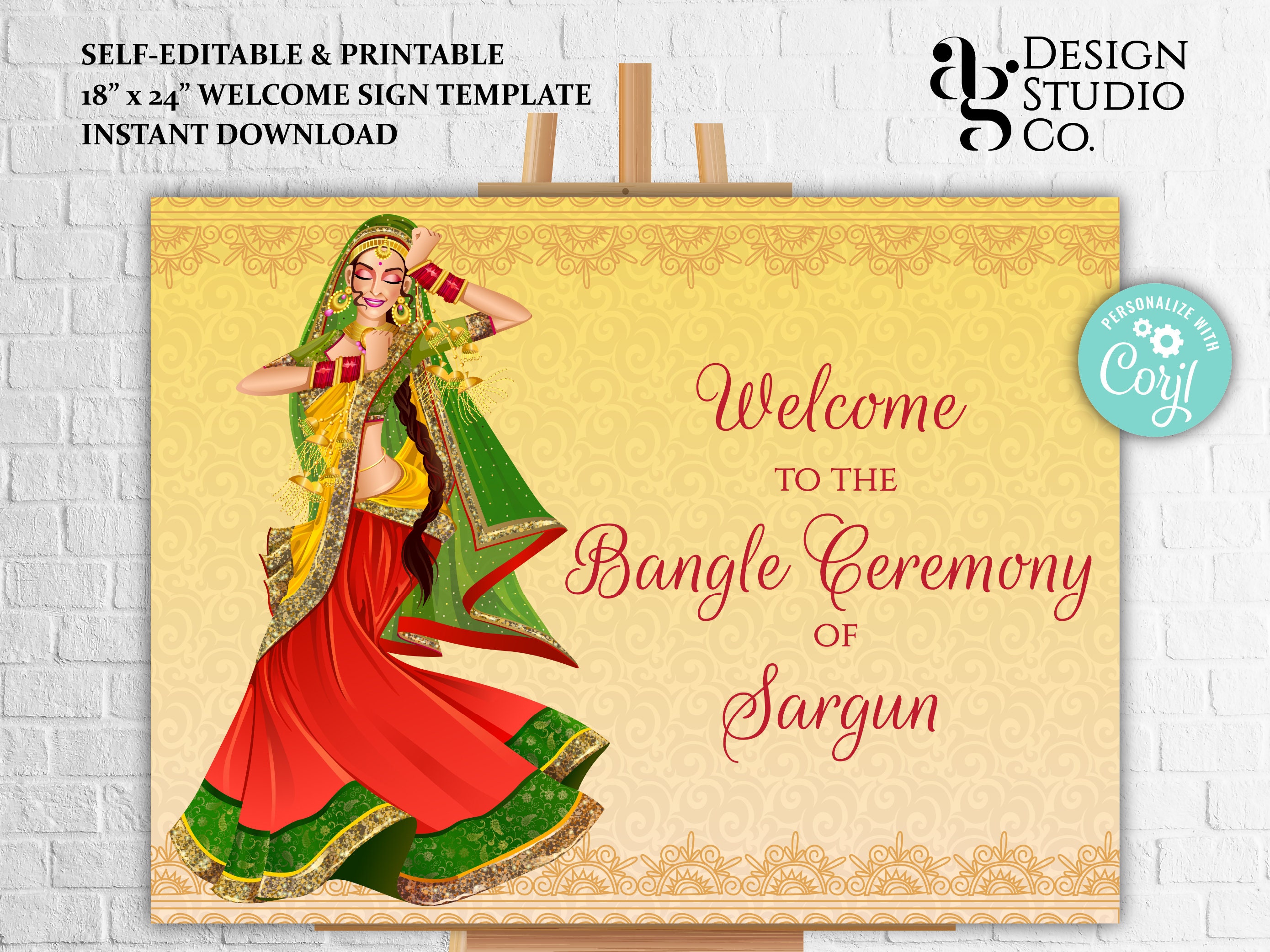 Bangle Ceremony signs Choora Signs Punjabi for Chura Ceremony Etsy