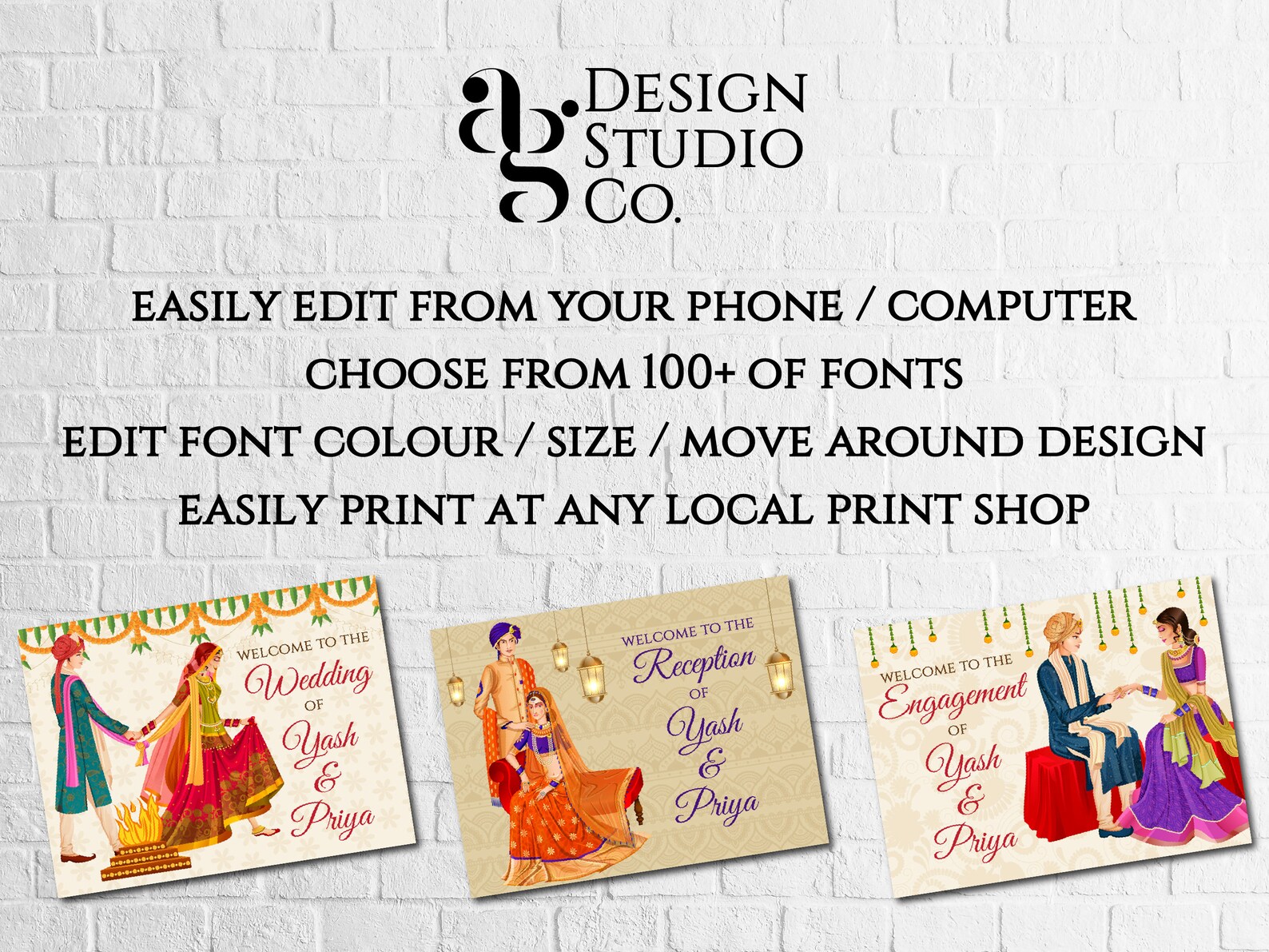 Indian Welcome Signages Hindu Wedding Signs & Hindu ceremony | Etsy