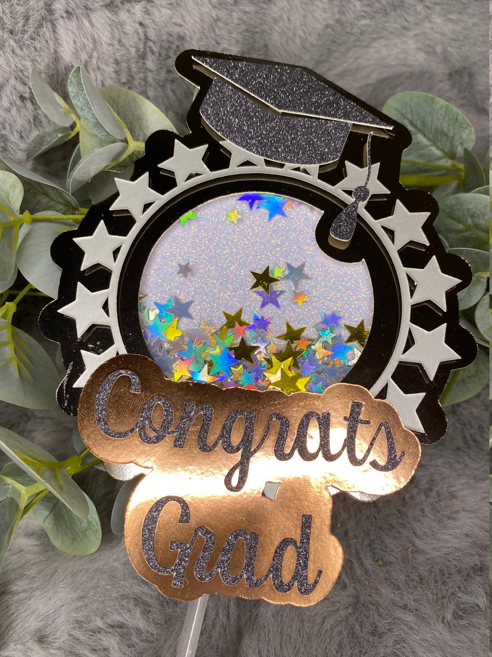 Graduation 3D Shaker Cake Topper Etsy UK