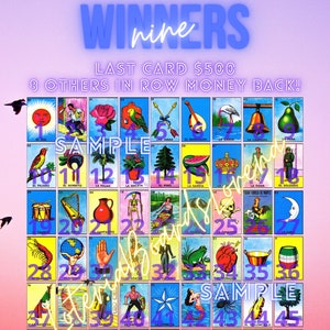 Loteria Board Multi-winner 500 plus 8 on same line