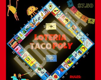 Monopoly Loteria Tacopoly Taco Martes Loteria Junta