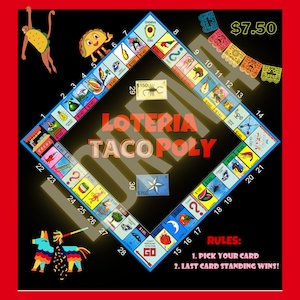 Monopoly Loteria Tacopoly Taco Tuesday Loteria Board