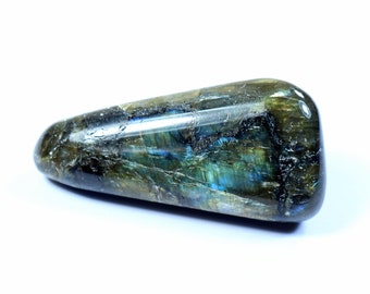 LABRADORITE Crystal Palm Stone - Thick Domed, Dark - Worry Stone, Self Care, Healing Crystals and Stones,