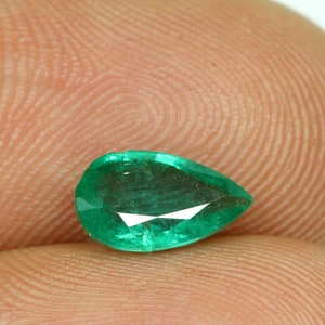 Natural Zambian Emerald Gemstone Ring Size Green Emerald Faceted Gemstone 0.80 Carat 9x5x3 mm Pear Shape Emerald Loose Stone image 2