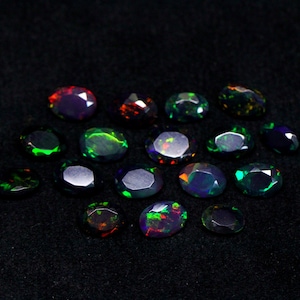 AAA Ethiopian Opal Pendants: Multi Fire Black Opal Oval Gemstone