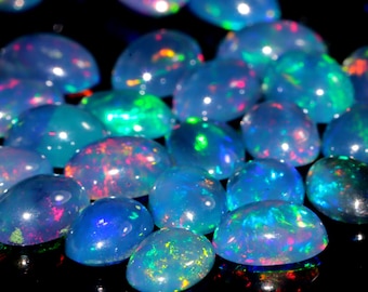 Natural Ethiopian Black Opal Cabochon Lot: Welo Opal Jewelry Making