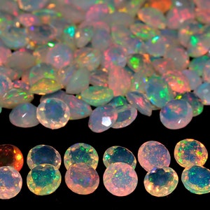 BESTSELLER AAA Grade Welo Opal Faceted Gemstone Round Shape Loose Gemstone Ring Size Ethiopian Opal Gemstone Opal Stone Opal Wholesale Lot