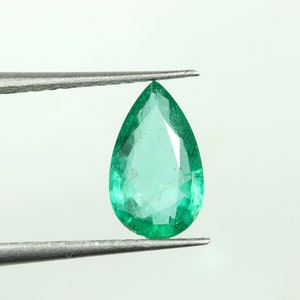 Natural Zambian Emerald Gemstone Ring Size Green Emerald Faceted Gemstone 0.80 Carat 9x5x3 mm Pear Shape Emerald Loose Stone image 3