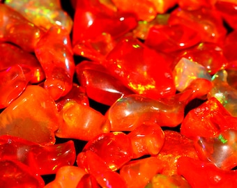 Opale messicano arancione: lotto di pietre preziose grezze lucidate per gioielli