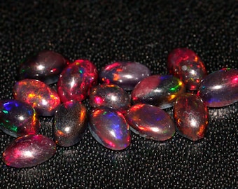 3x5 mm Natural Ethiopian Black Opal Cabochon Lot : Welo Opal Making Jewelry