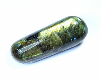 LABRADORITE Crystal Palm Stone - Thick Domed, Dark - Worry Stone, Self Care, Healing Crystals and Stones,