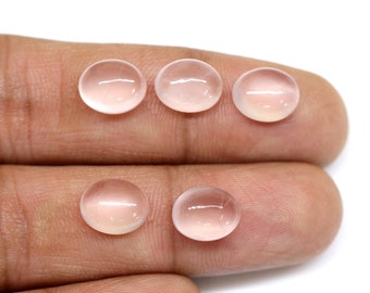 100% Natural Pink Rose Quartz Cabochon Gemstone Ring Size Rose Quartz Loose Gemstone Oval Shape Rose Quartz Gemstone Wholesale Lot