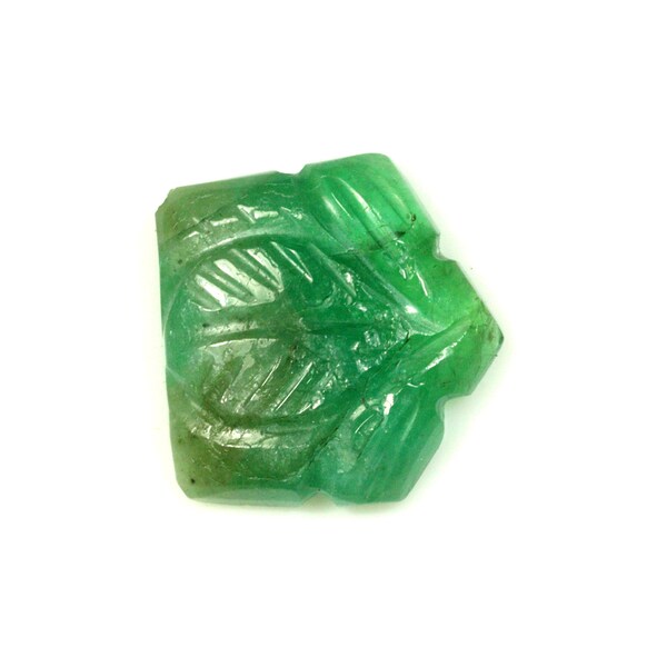 Gemma intagliata di smeraldo verde dello Zambia, gemma di intaglio di smeraldo di forma fantasia, 11x11x3 MM 3,25 carati anello di smeraldo che fa oggetto, gemme fatte a mano