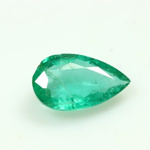 Natural Zambian Emerald Gemstone Ring Size Green Emerald Faceted Gemstone 0.80 Carat 9x5x3 mm Pear Shape Emerald Loose Stone image 4