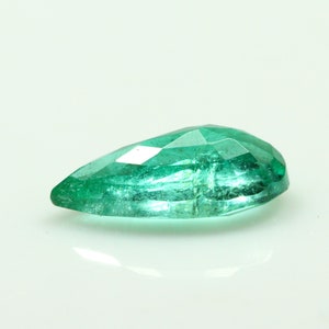 Natural Zambian Emerald Gemstone Ring Size Green Emerald Faceted Gemstone 0.80 Carat 9x5x3 mm Pear Shape Emerald Loose Stone image 5