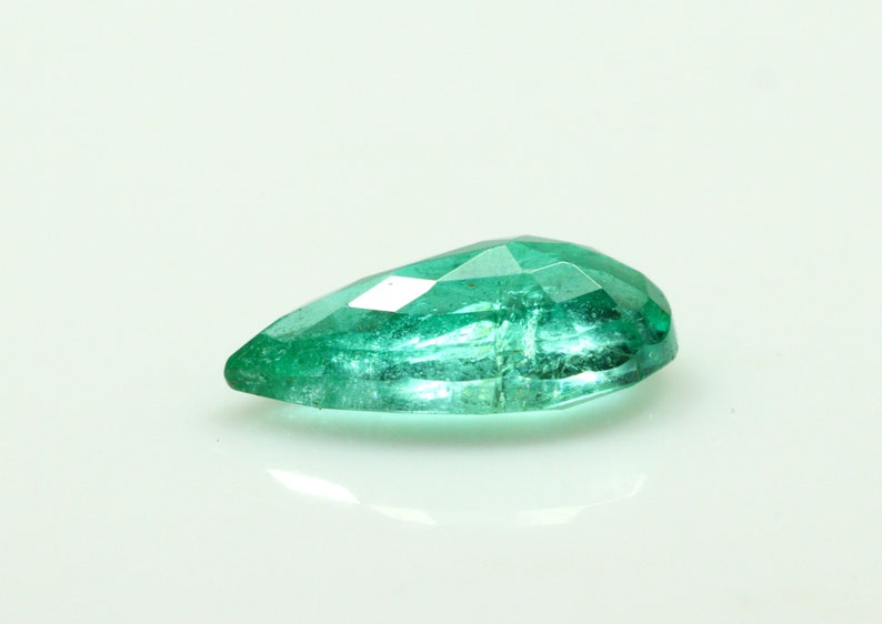 Natural Zambian Emerald Gemstone Ring Size Green Emerald Faceted Gemstone 0.80 Carat 9x5x3 mm Pear Shape Emerald Loose Stone image 5