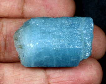 AAA Quality Aquamarine Minerals Rough Loose Gemstone 91.70 Ct Natural Blue Aquamarine Chunk 33x20mm Aquamarine Crystals Raw Stone