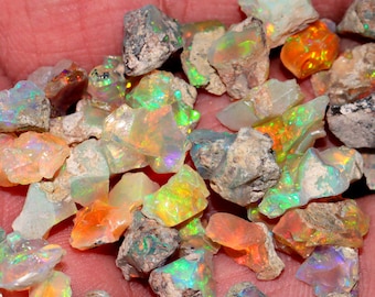 AAA Grade Raw Opal, Welo Opal Rough, Opal Crystal, Multi fire, Opal Rough Jewelry Making, Natural Ethiopian Opal Raw Stone, White Opal Rough