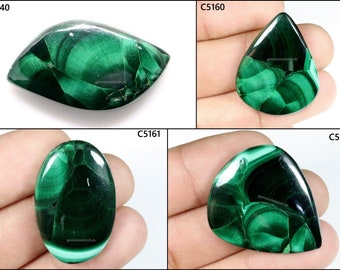 100% Natural Malachite Gemstone - Malachite For Pendants Loose Gemstone - Green Malachite Cabochons - Malachite Crystal Jewelry Making Stone