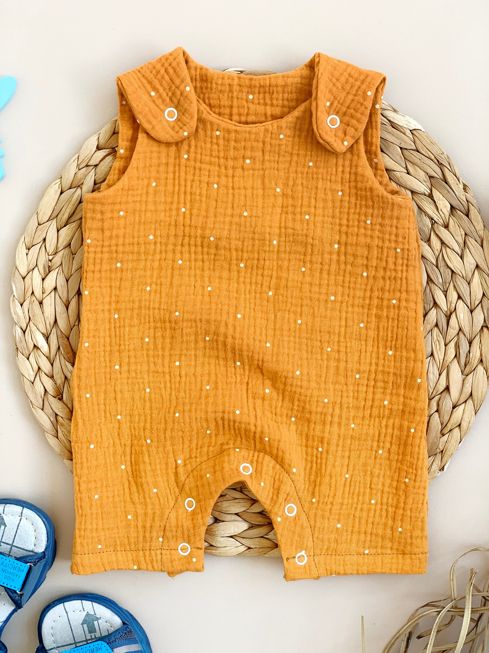 Muslin Babysuit Boy Playsuit Etsy