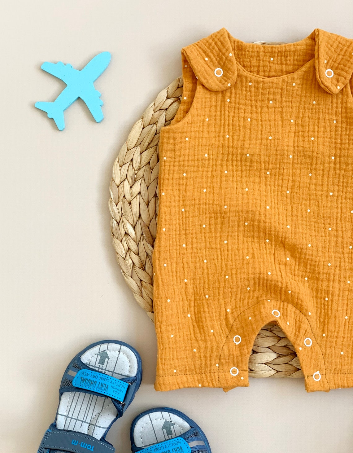 Muslin Babysuit Boy Playsuit Etsy