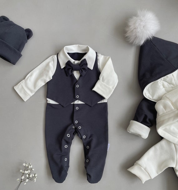Newborn Baby Boyformal Outfits With Bowtie and Suspender | Etsy