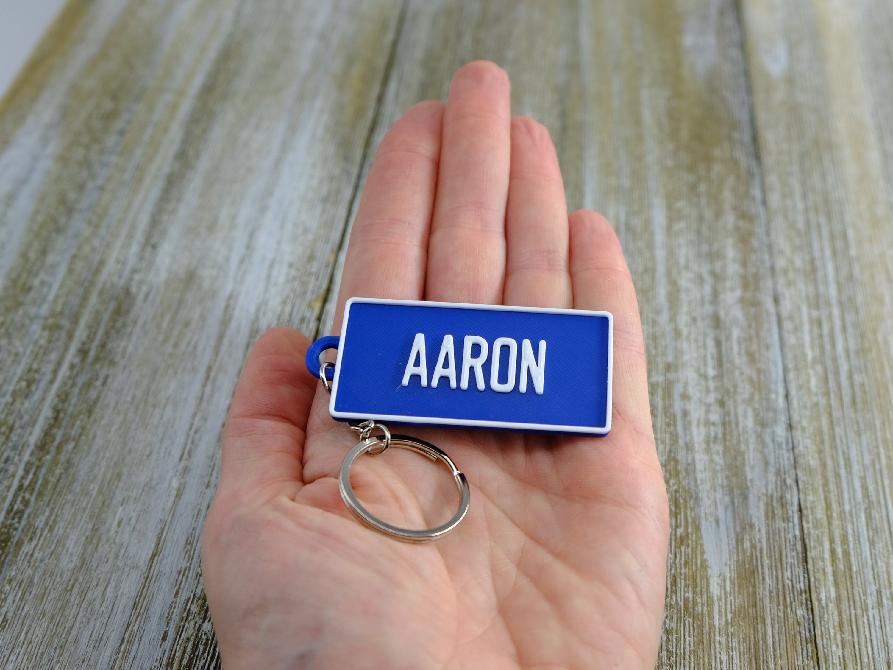 Personalized Keychain / Keyring License Plate 2 Color 3D Etsy
