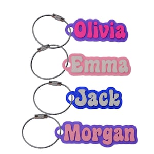 Groovy Font Custom Water Bottle Name Tag, Luggage Label Personalize Customized Personalized Customizable Nametag, 3d printed
