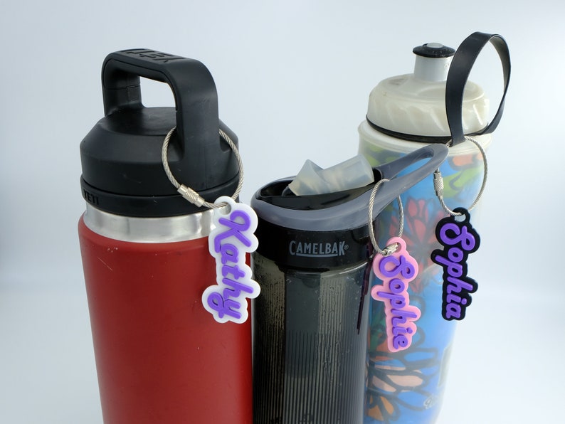 Retro Personalized Water Bottle Name Tag Personalized Luggage Etsy