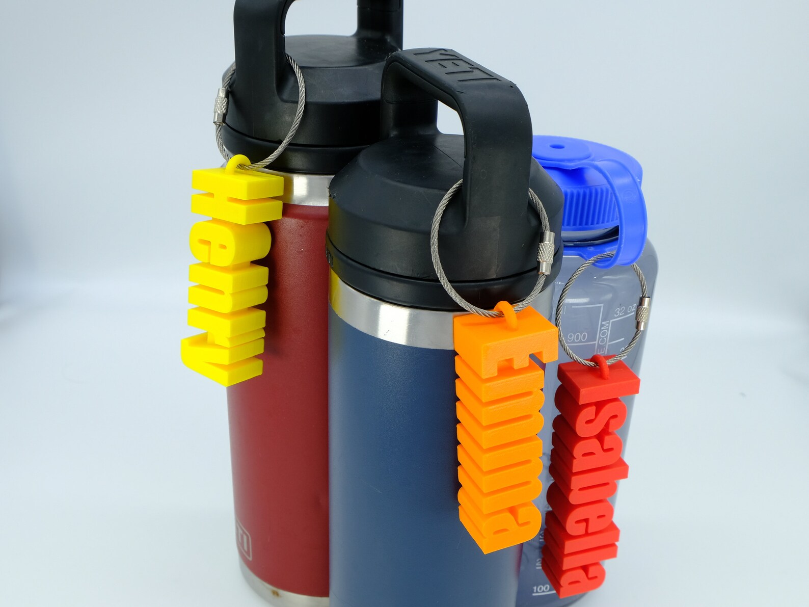 Chunky 3D Printed Water Bottle Name Tag Personalized Luggage Etsy