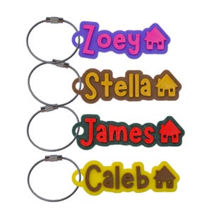 House in Betsy Font Custom Water Bottle Name Tag, Luggage Label Personalize Customized Personalized Customizable Nametag