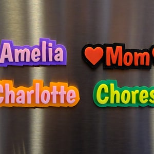 Whimsy Font Custom Fridge and Locker Magnet/ Personalized Magnet, Fridge, Refrigerator, Kitchen