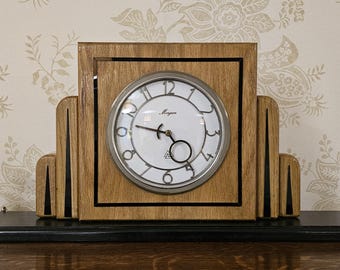 Art Deco Solid Oak Period Design. Light Oak. Black and gold detailing.
