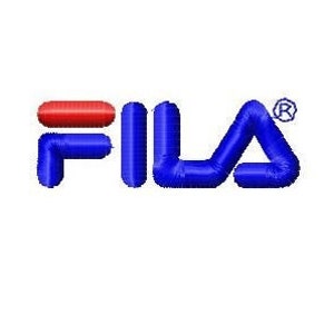 FILA logo.  Embroidered design, used for embroidery machines. Pes FILA. FILA sticker.  Embroidery design.